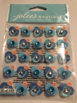 BLUE GLITTER PACIFIER REPEATS - Jolee's Boutique Stickers
