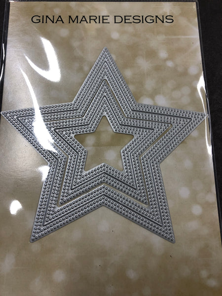 PLEASE READ DESCRIPTION - DOUBLE IN OUT CUT PIERCED STAR DIE SET - Gina Marie Designs