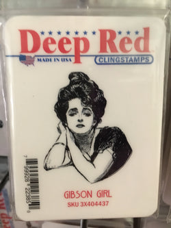 GIBSON GIRL - DEEP RED RUBBER STAMPS