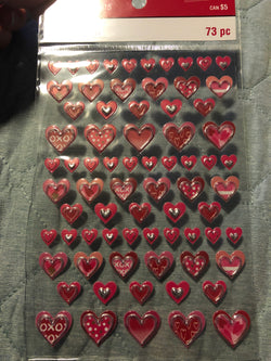 SILVER LINED HEARTS VALENTINE - RECOLLECTIONS STICKERS