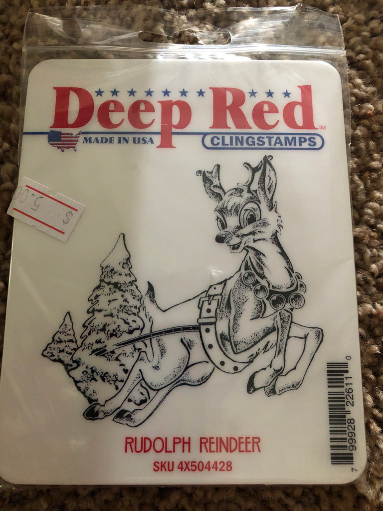 RUDOLPH REINDEER - DEEP RED RUBBER STAMPS – Scrapbook Outlet - Gina ...