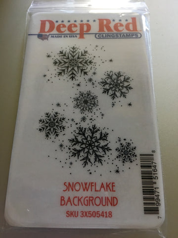 SNOWFLAKE BACKGROUND - DEEP RED RUBBER STAMPS