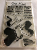 LAYERED DOG TAGS MILITARY STAMP SET - Gina Marie Designs