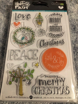 MERRY AND BRIGHT - ILLUSTRATED FAITH HAMPTON ARTS CLEAR STAMPS