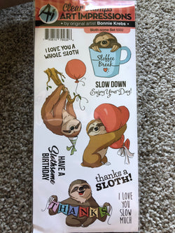 SLOTH-SOME - ART IMPRESSIONS CLEAR STAMPS BY BONNIE KREBS