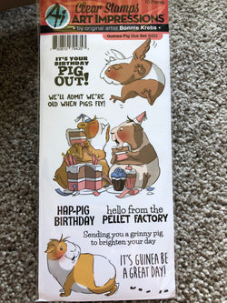 GUINEA PIG OUT - ART IMPRESSIONS CLEAR STAMPS BY BONNIE KREBS