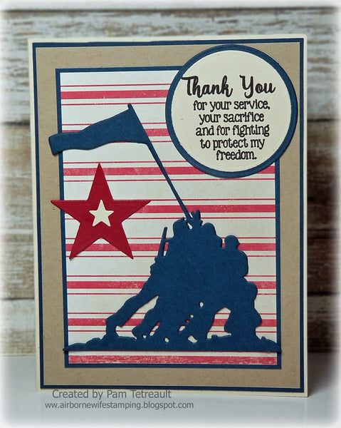 IWO JIMA MILITARY DIE - Gina Marie Designs
