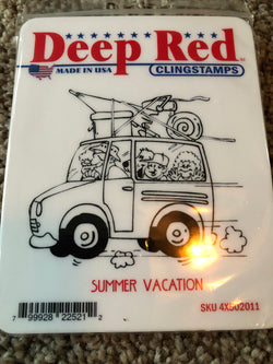 SUMMER VACATION - DEEP RED RUBBER STAMPS