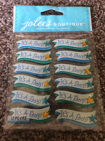 ITS A BOY BANNER REPEATS - Jolee's Boutique Stickers