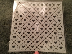 HEART ARGYLE BACKGROUND PATTERNED STENCIL - Gina Marie Designs