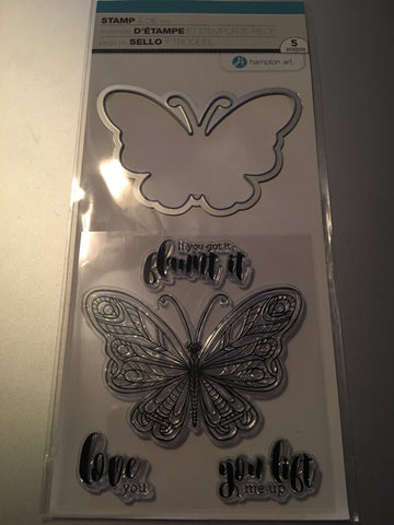 FANCY BUTTERFLY STAMP AND DIE HAMPTON ARTS
