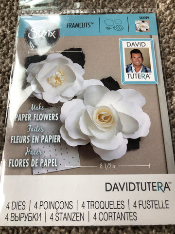 SIZZIX FRAMELITS DIE SET DAVID TUTERA PAPER FLOWERS - LARGE ROSE
