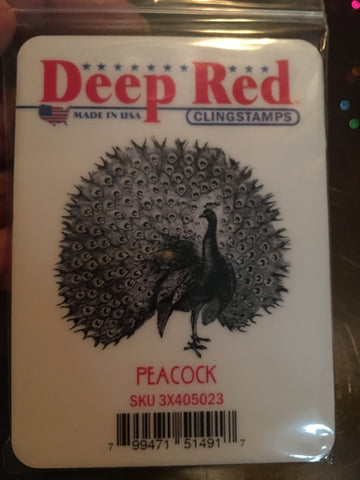 PEACOCK - DEEP RED RUBBER STAMPS