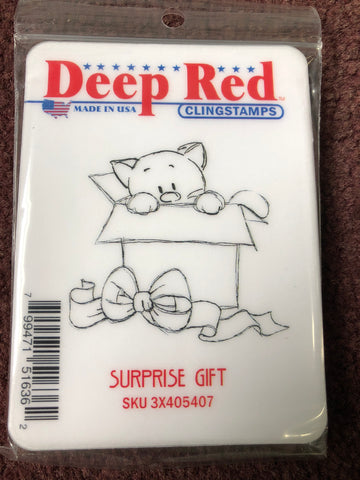 SURPRISE GIFT - DEEP RED RUBBER STAMPS