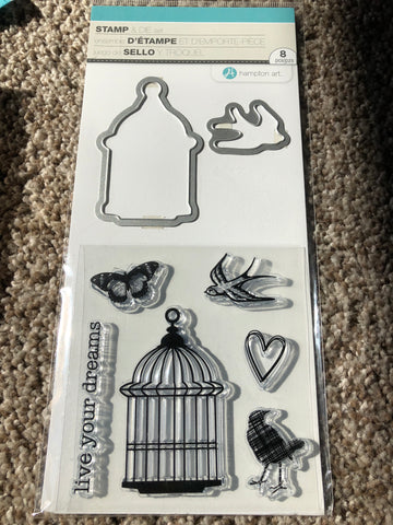 BIRD CAGE - HAMPTON CLEAR STAMP AND DIE SET
