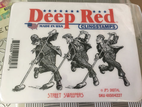 STREET SWEEPERS - DEEP RED RUBBER STAMPS