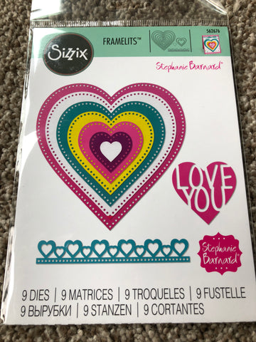 SIZZIX DIE SET THINLITS STEPHANIE BARNARD - DOTTED HEARTS