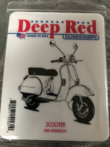 SCOOTER DEEP RED RUBBER STAMPS