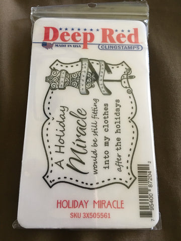 HOLIDAY MIRACLE DEEP RED RUBBER STAMPS