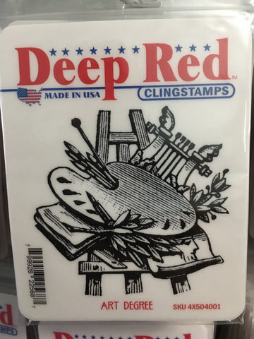 ART DEGREE DEEP RED RUBBER STAMPS