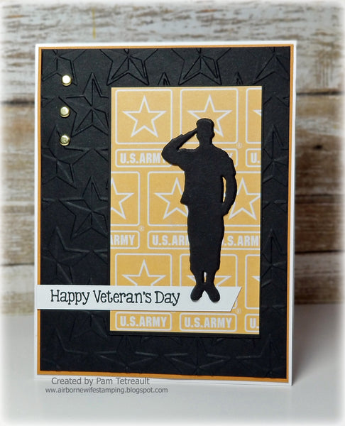 SALUTING SOLDIER MILITARY DIE - Gina Marie Designs