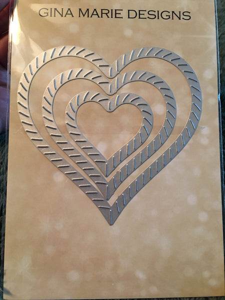 JUST STITCHES SLASH STITCHED HEART DIE SET - Gina Marie Designs