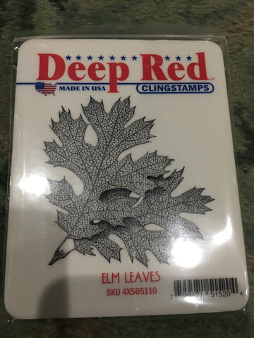 ELM LEAVES - DEEP RED RUBBER STAMPS