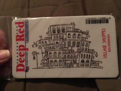VILLAGE SHOPPES DEEP RED RUBBER STAMPS