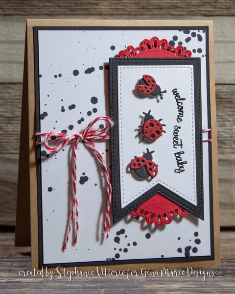THREE PIECE LADY BUG DIE SET - Gina Marie Designs