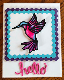 STAINED GLASS STYLE HUMMINGBIRD DIE - Gina Marie Designs