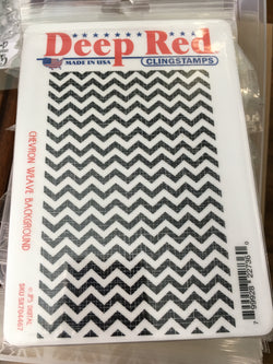 CHEVRON WEAVE BKGD STAMP - DEEP RED RUBBER STAMPS