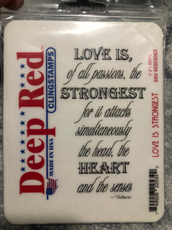 LOVE IS STRONGEST - DEEP RED RUBBER STAMPS