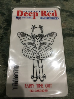 FAIRY TIME OUT - DEEP RED RUBBER STAMPS