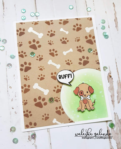 DOG PAWS AND BONES BACKGROUND STENCIL - Gina Marie Designs