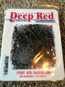 SPIDER WEB BACKGROUND - DEEP RED RUBBER STAMPS