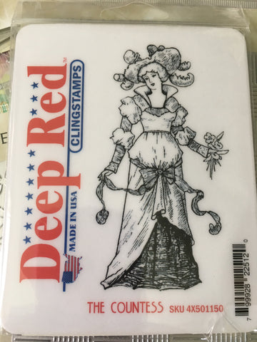 THE COUNTESS - DEEP RED RUBBER STAMPS