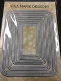 PLEASE READ DESCRIPTION - DOUBLE IN OUT CUT PIERCED ROUNDED RECTANGLE DIE SET - Gina Marie Designs