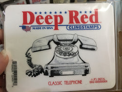 CLASSIC TELEPHONE DEEP RED RUBBER STAMPS