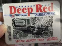 VINTAGE DELIVERY TRUCK - DEEP RED RUBBER STAMPS
