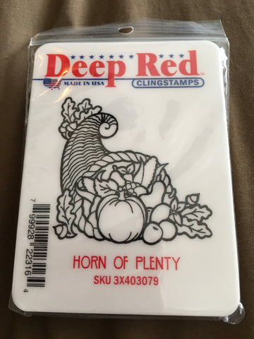 HORN OF PLENTY - DEEP RED RUBBER STAMPS