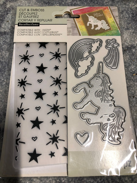 UNICORN DIES & EMBOSSING FOLDER SET RECOLLECTIONS