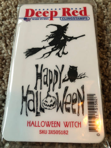 HALLOWEEN WITCH - DEEP RED RUBBER STAMPS