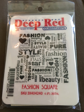 FASHION SQUARE DEEP RED RUBBER STAMPS