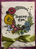 FLORAL WREATH WITH INTERCHANGEABLE SENTIMENTS STAMP SET - Gina Marie Designs