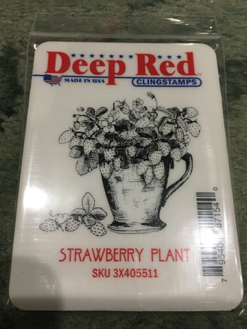 STRAWBERRY PLANT - DEEP RED RUBBER STAMPS