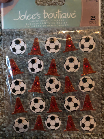 SOCCER BALLS AND CONE REPEATS - Jolee's Boutique Stickers