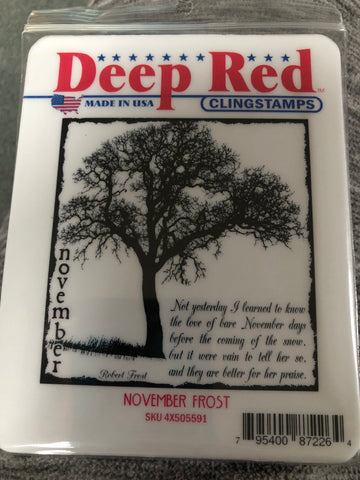 NOVEMBER FROST DEEP RED RUBBER STAMPS