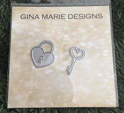 LOVE LOCKET AND HEART KEY DIE SET - Gina Marie Designs