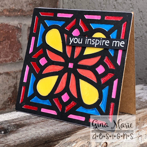 STAINED GLASS 4x4 BLOCK DIE - GINA MARIE DESIGNS