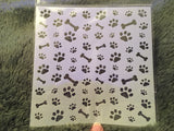 DOG PAWS AND BONES BACKGROUND STENCIL - Gina Marie Designs